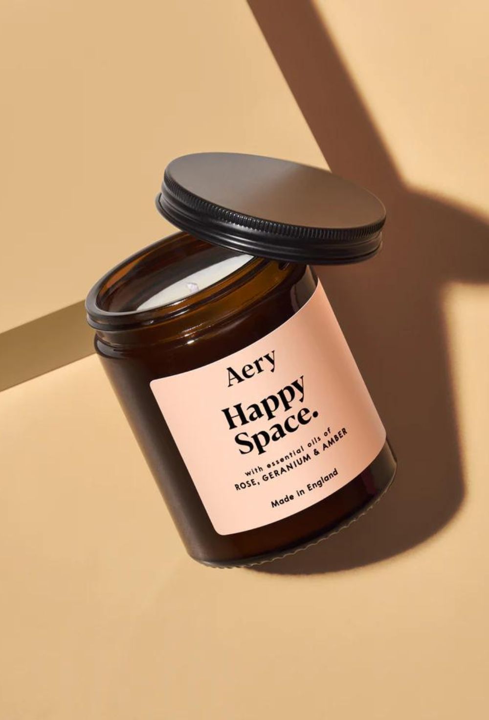 HAPPY SPACE SCENTED JAR CANDLE - ROSE GERANIUM AND AMBER