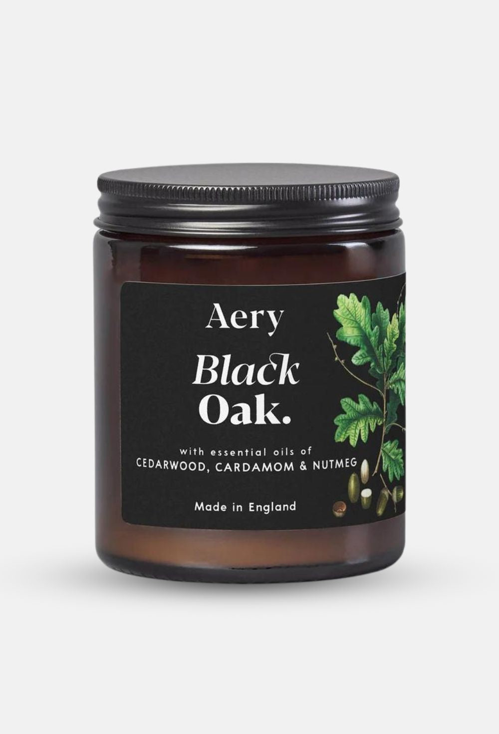 BLACK OAK SCENTED JAR CANDLE - CEDARWOOD CARDAMOM AND NUTMEG