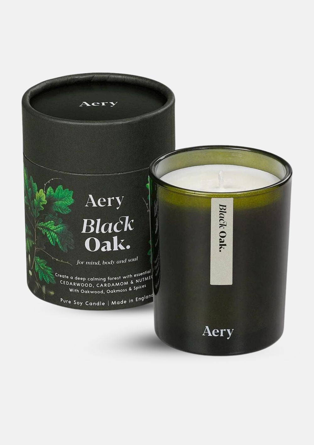 BLACK OAK SCENTED CANDLE - CEDARWOOD CARDAMOM AND NUTMEG