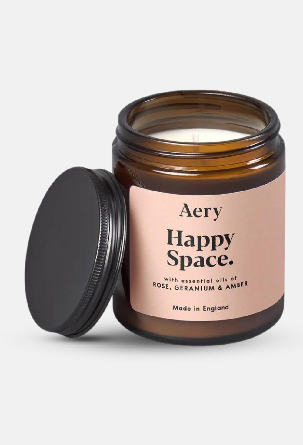 HAPPY SPACE SCENTED JAR CANDLE - ROSE GERANIUM AND AMBER